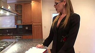 slutty MILF gets her SHAVED PUSSY and ANAL FUCKED in new home