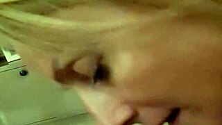 blonde couple enjoys deepthroat and creampie in pov
