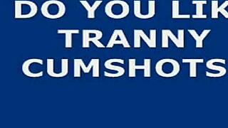 Hot trans woman performs self facial.