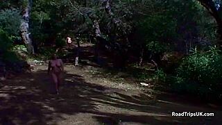 these five british milfs are getting naughty with assfucking and rimjob outdoors