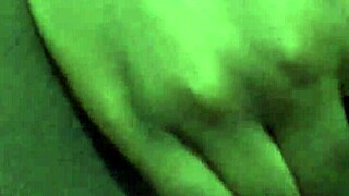 This black babe with a wet pussy masturbates solo, getting a creampie from her assfucking fantasy