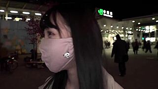 japanese babe bent over for hardcore doggystyle with massive cumshot