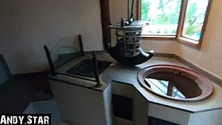 i bent over the german blonde in the sauna for a creampie