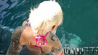 tatted blonde kitty quinn oiled and fucked by bbc in miami sun 😍