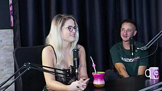 blonde swingers in sheer red lingerie pose sensually for photos with andressa urach