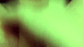 naked girl masturbates with monster cock in gaming chair