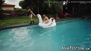 Charley Hart's ass drilled by the pool