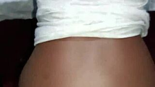 pretty ebony couple fucks doggy till cum