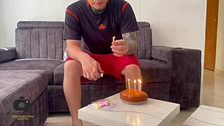 My neighbor's dirty woman surprises me on my birthday