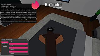 roblox character in slut roleplay gets intimate with big black cock