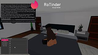 roblox character in slut roleplay gets intimate with big black cock