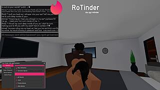 roblox character in slut roleplay gets intimate with big black cock