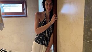 Guy made a cum, capturing the real orgasm of a sexy girl in the shower