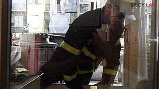 Julius the firefighter opens the door to eager Luna Dark's big boobs and deep throat 😏🔥