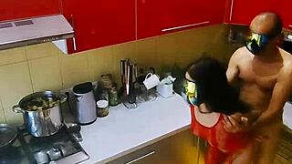 sexy couple films themselves with the wife in stockings, licking and fucking her ass passionately.