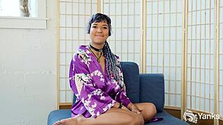Midori Black enjoys a very strong and clenching orgasm