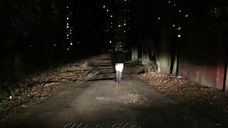 Autumn Naked Walk Exposing Pussy, Ass, And Tits Outdoors As Exhibitionist