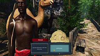 in slaves of rome part 5, the hermaphrodite dives into exotic shaved pussy