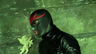 super hot blonde babe getting banged by a masked horny dude, clothes ripped in a quickie