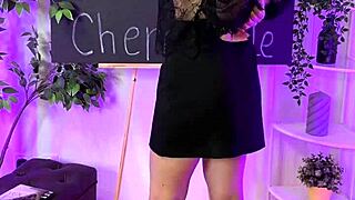 Damn! Sexy Teacher Teases in Vogue Stockings Solo!