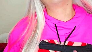 transsexual flaunts pink delicious cock!