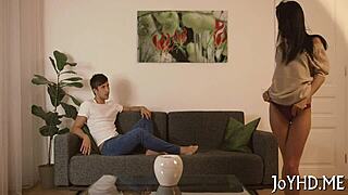 Young whore rides hard schlong 😈