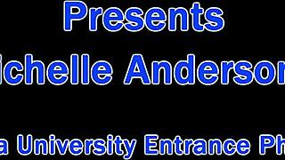 Dr. Tampa conducts university entrance physical for Michelle Anderson