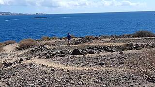 Hey, that teen 18+ is giving a risky blowjob to her boyfriend in public camping