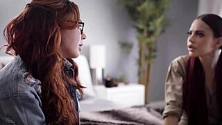 On our tricky lesbian date, Mary Moody and Sabina Rouge explore each other.