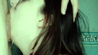 She gags on a deep throat fuck and swallows cum