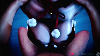 3d brunette with big firm tits rides in pov sex scene