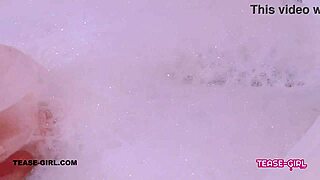 super cute teen relaxes in soothing bath on sofa 😊