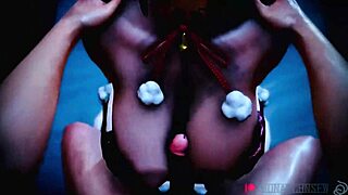 3d brunette with big firm tits rides in pov sex scene