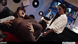 Ebony Girl Endures Double Penetration By Big Dick Futa Girls