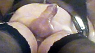 Suck that cock in latex! Intense blowjob action.