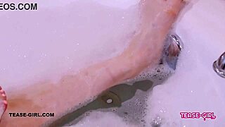 super cute teen relaxes in soothing bath on sofa 😊