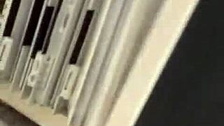 guy pisses and jerks off in diy store