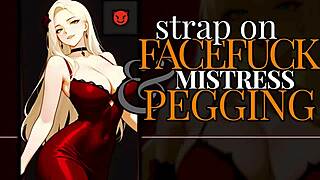 BOUND MISTRESS USES STRAPON FOR FACE FUCKING IN BDSM FETISH SCENE