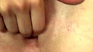 hey, wanna see Riley Shy slide a long glass dildo deep inside?