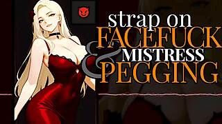BOUND MISTRESS USES STRAPON FOR FACE FUCKING IN BDSM FETISH SCENE