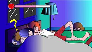 on the couch with some flashing comedy