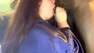 bbw gives sloppy blowjob to monster cock