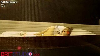 you catch your british neighbour masturbating solo in her homemade setup