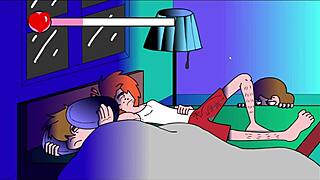 on the couch with some flashing comedy