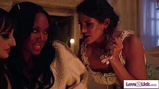 busty milf needs lesbian help to escape