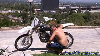 busty stepmilf rides cock hard before giving a sloppy blowjob.