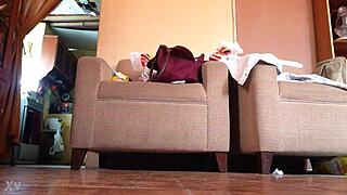 Hey, check out this shemale walking in black high heels