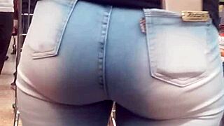 Hot Ass Spied In Shop Jeans
