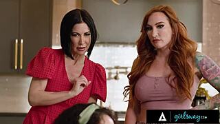 besties alexis tae and chloe surreal get caught by stepmoms sophia locke and brooke barclays