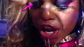 gorgeous marie dirty talks while guys double penetrate her interracial ass